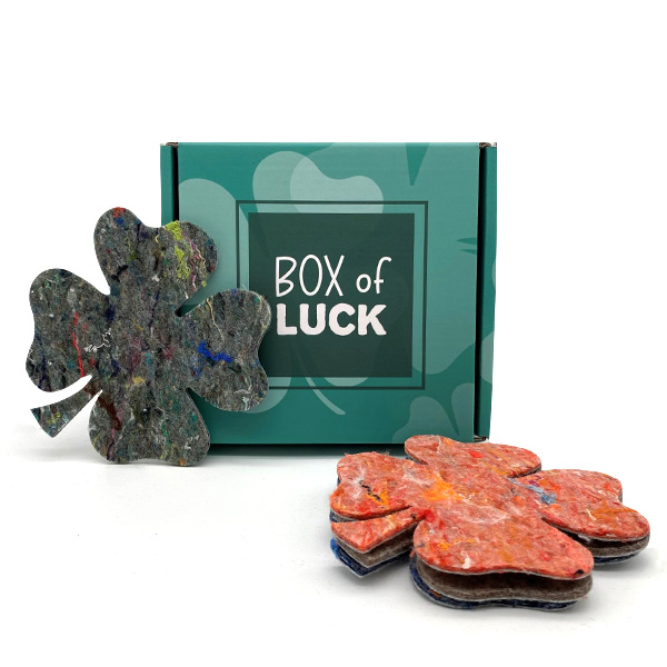Onderzetters in giftbox set van 4 klavertjes