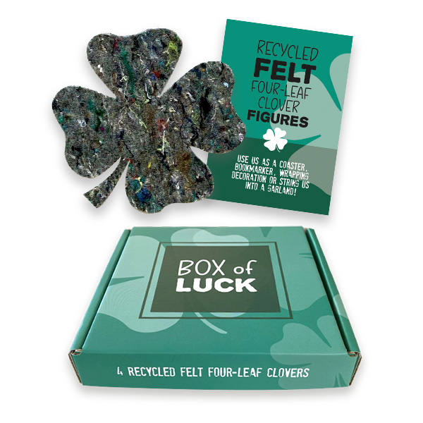 Onderzetters in giftbox set van 4 klavertjes - Afbeelding 2
