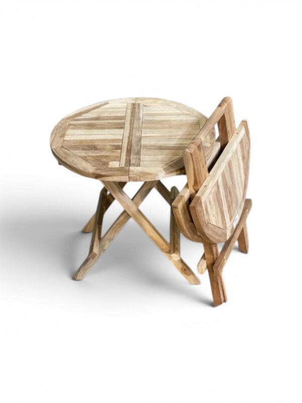 Klaptafel teak 50cm dia