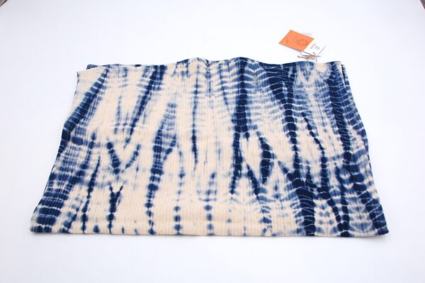 Theedoek TieDye indigo Blauw-Wit