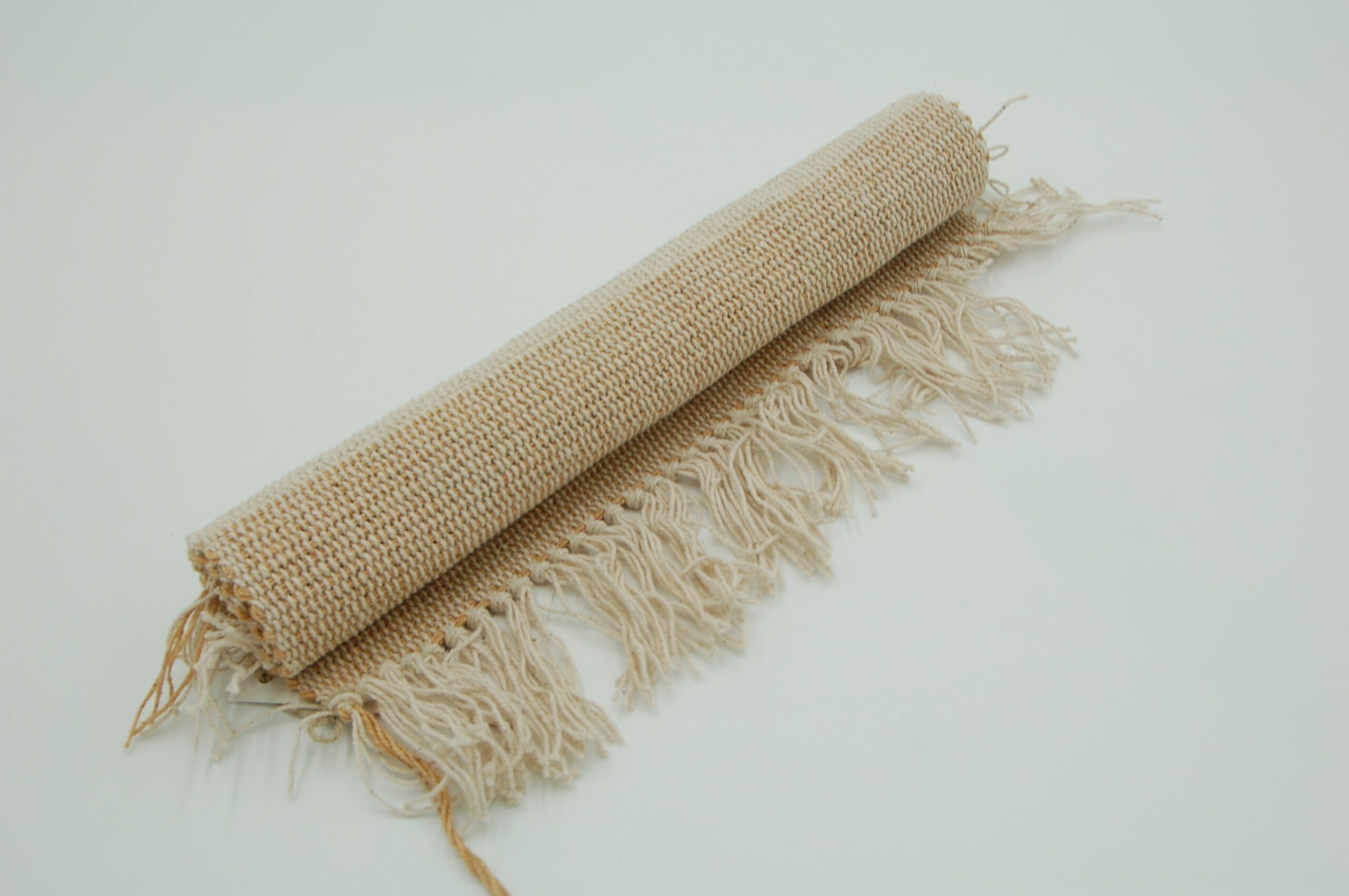 Katoenen Placemat – Set van 4 (Beige & Tan Streepdesign) - Afbeelding 2