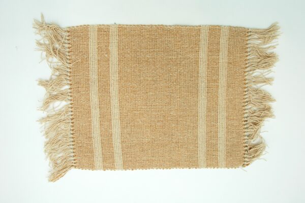 Katoenen Placemat – Set van 4 (Beige & Tan Streepdesign)