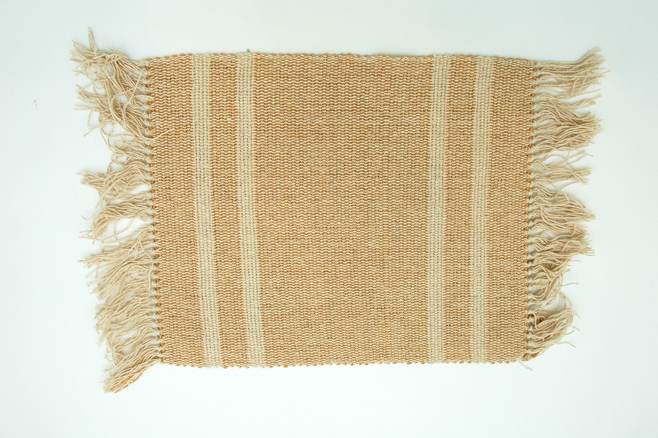 Katoenen Placemat – Set van 4 (Beige & Tan Streepdesign)