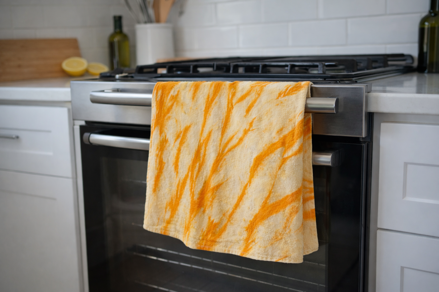 Theedoek TieDye – Geel-Oranje - Afbeelding 5