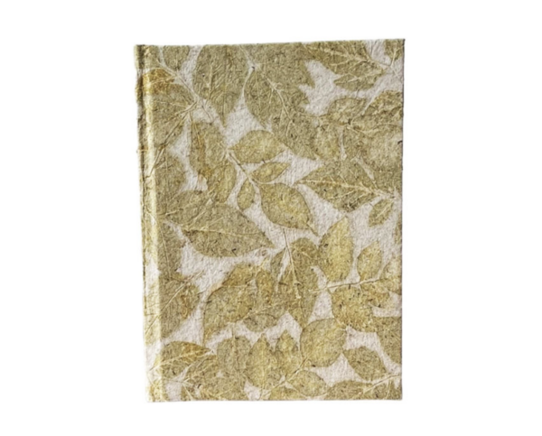 Notitieboek met vega bladprint - geel