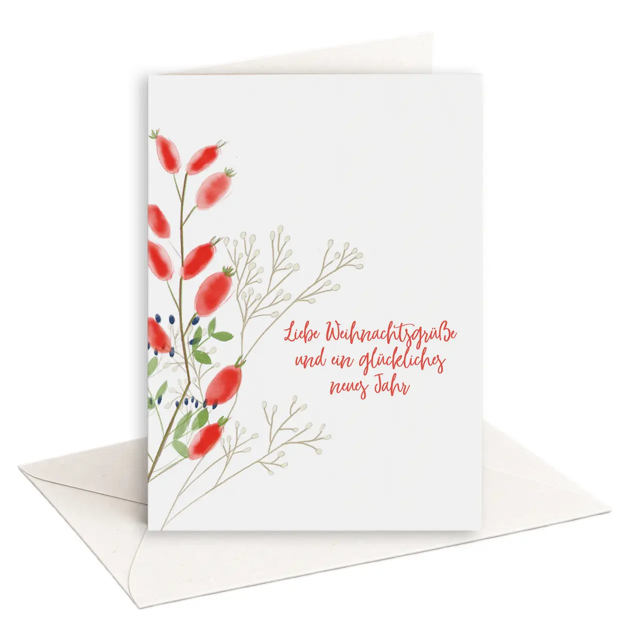'Liebe Weihnachtsgrüße und ein glückliches neues Jahr’– Rozenbottel