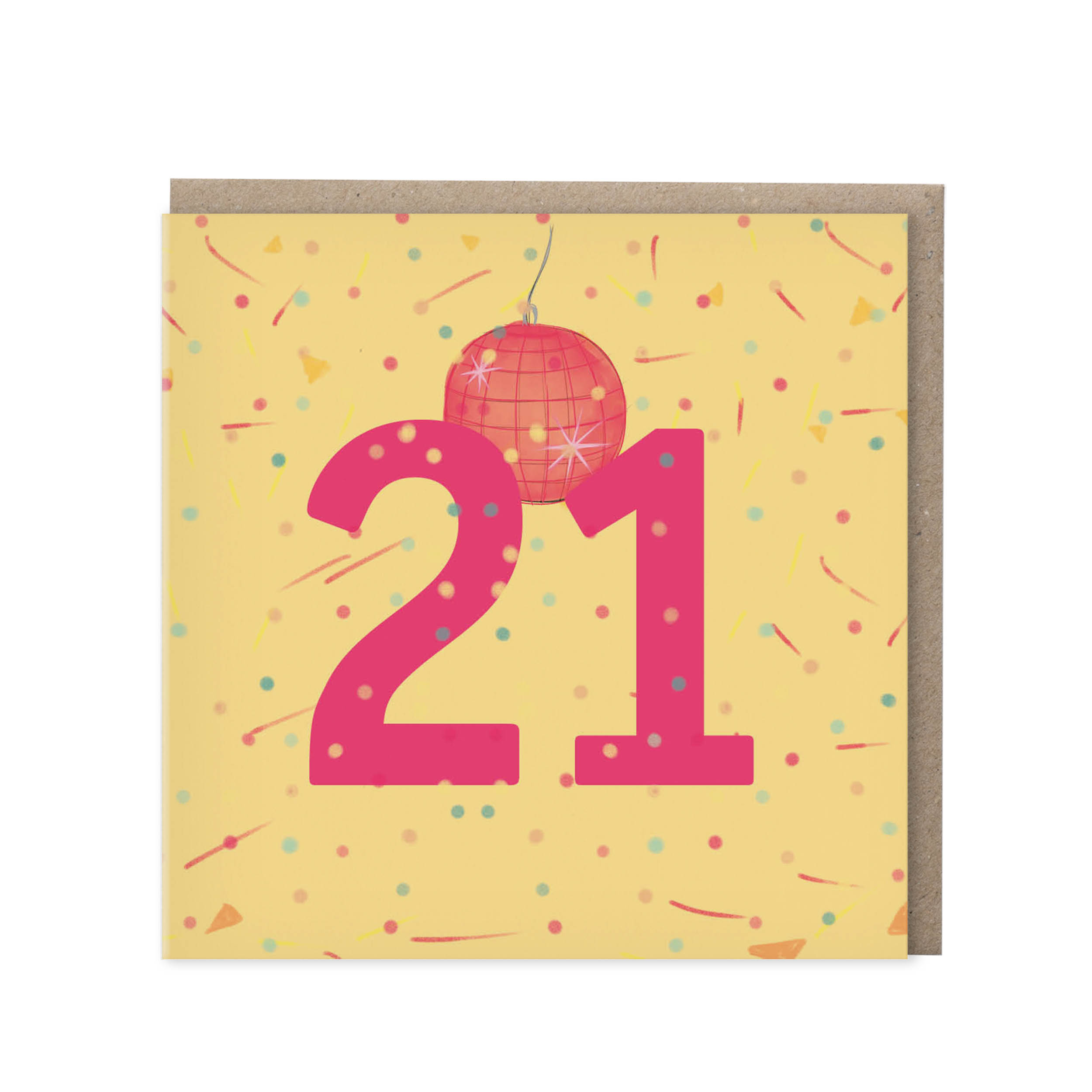 Leeftijdskaart 21 jaar – geel | set van 5