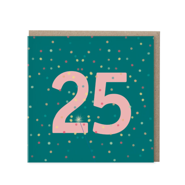 Leeftijdskaart 25 jaar – groen | set van 5