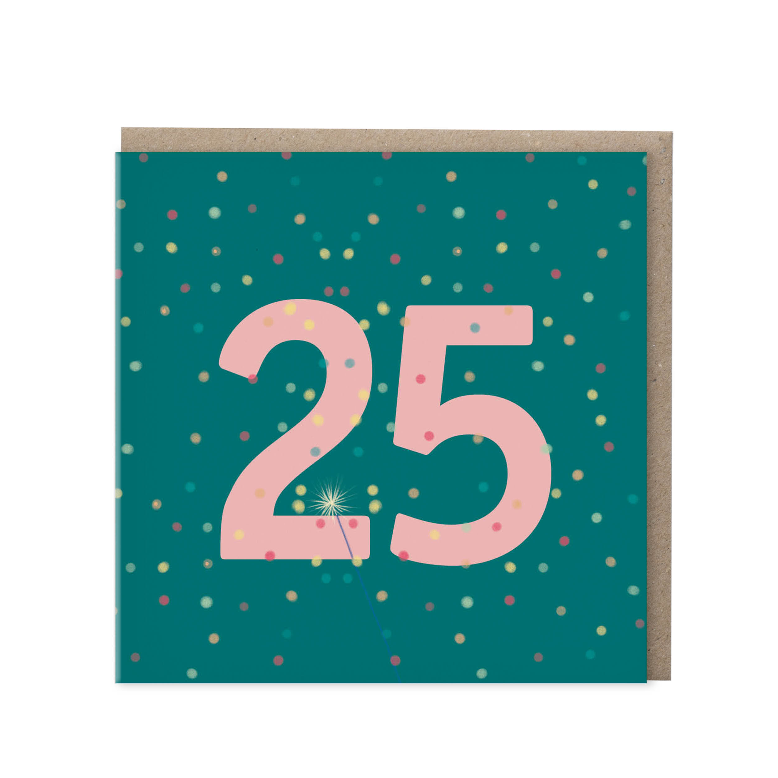 Leeftijdskaart 25 jaar – groen | set van 5