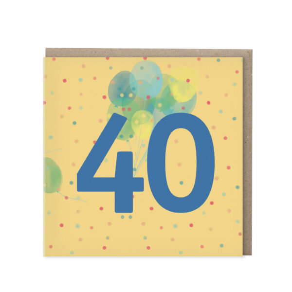Leeftijdskaart 40 jaar – geel | set van 5
