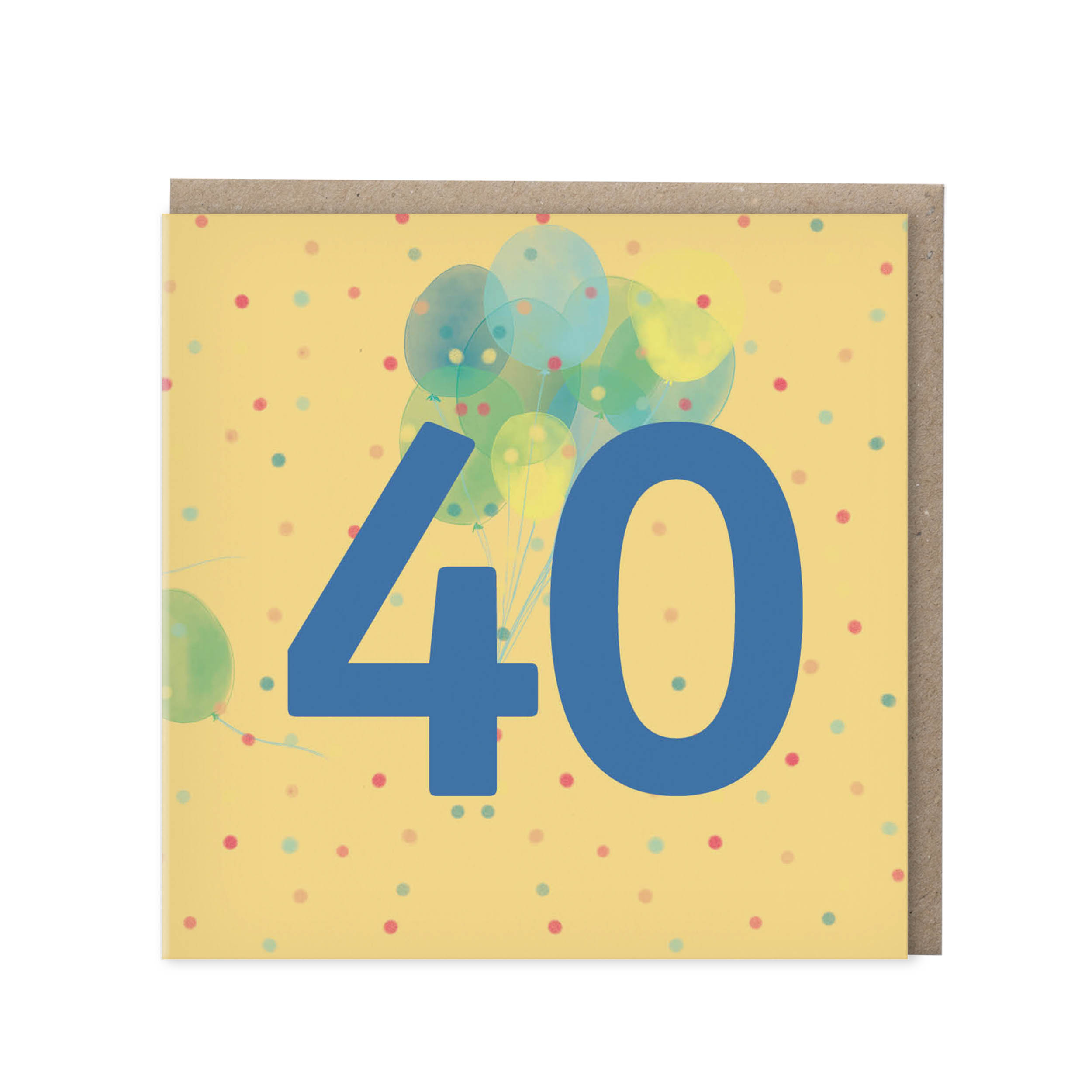 Leeftijdskaart 40 jaar – geel | set van 5