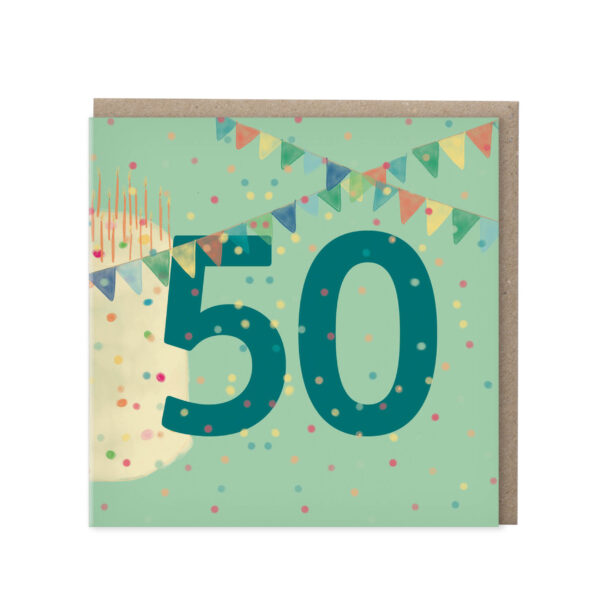 Leeftijdskaart 50 jaar – groen | set van 5