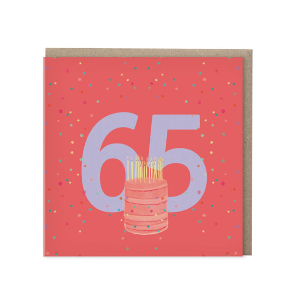 Leeftijdskaart 65 jaar – roze | set van 5