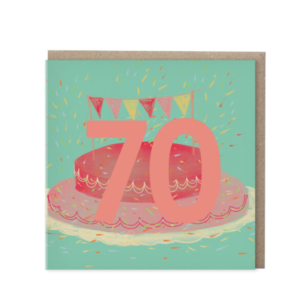 Leeftijdskaart 70 jaar – groen | set van 5