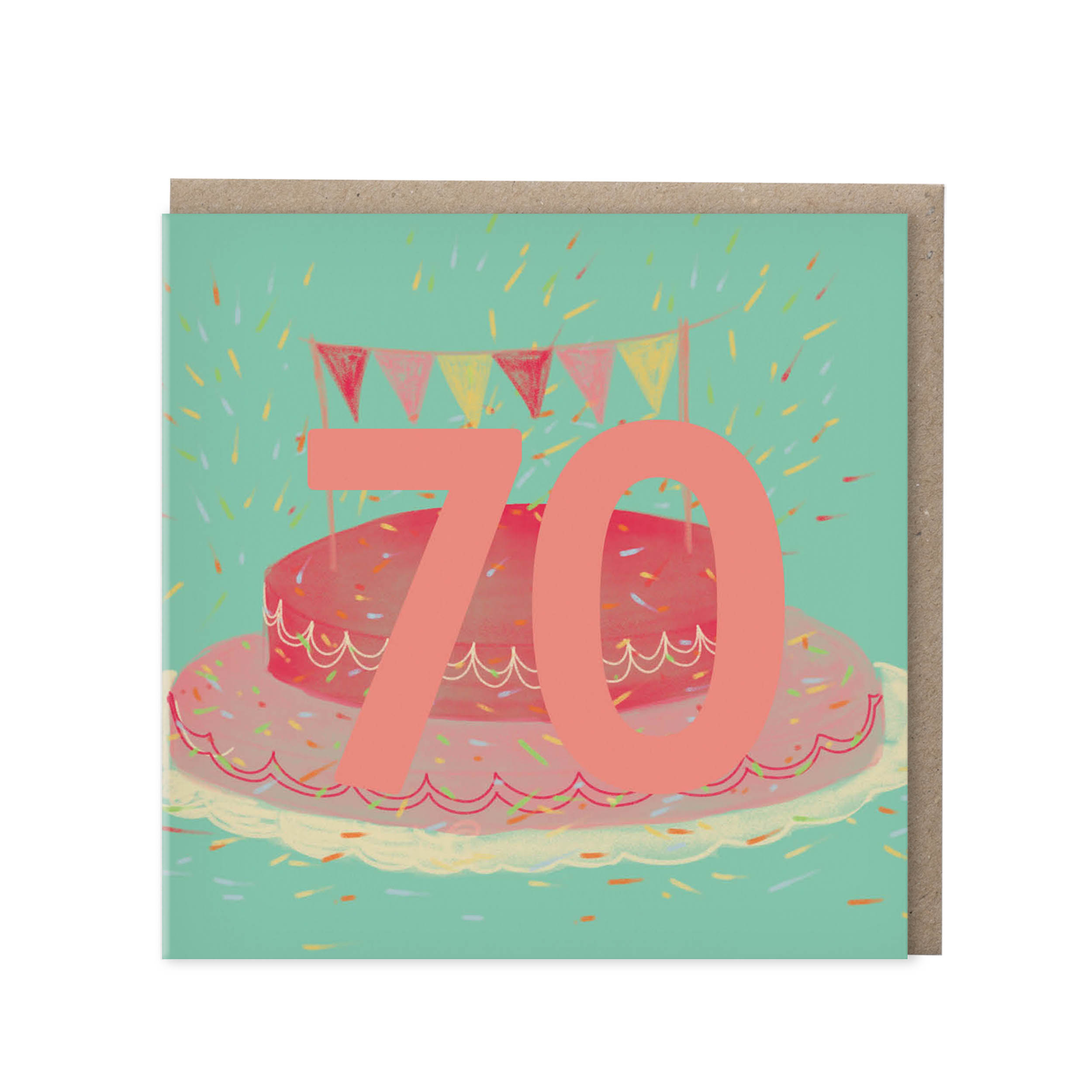 Leeftijdskaart 70 jaar – groen | set van 5