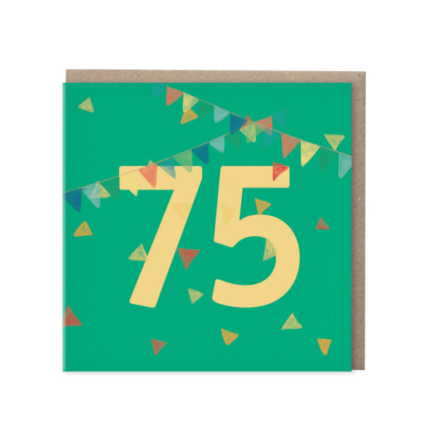 Leeftijdskaart 75 jaar – groen | set van 5
