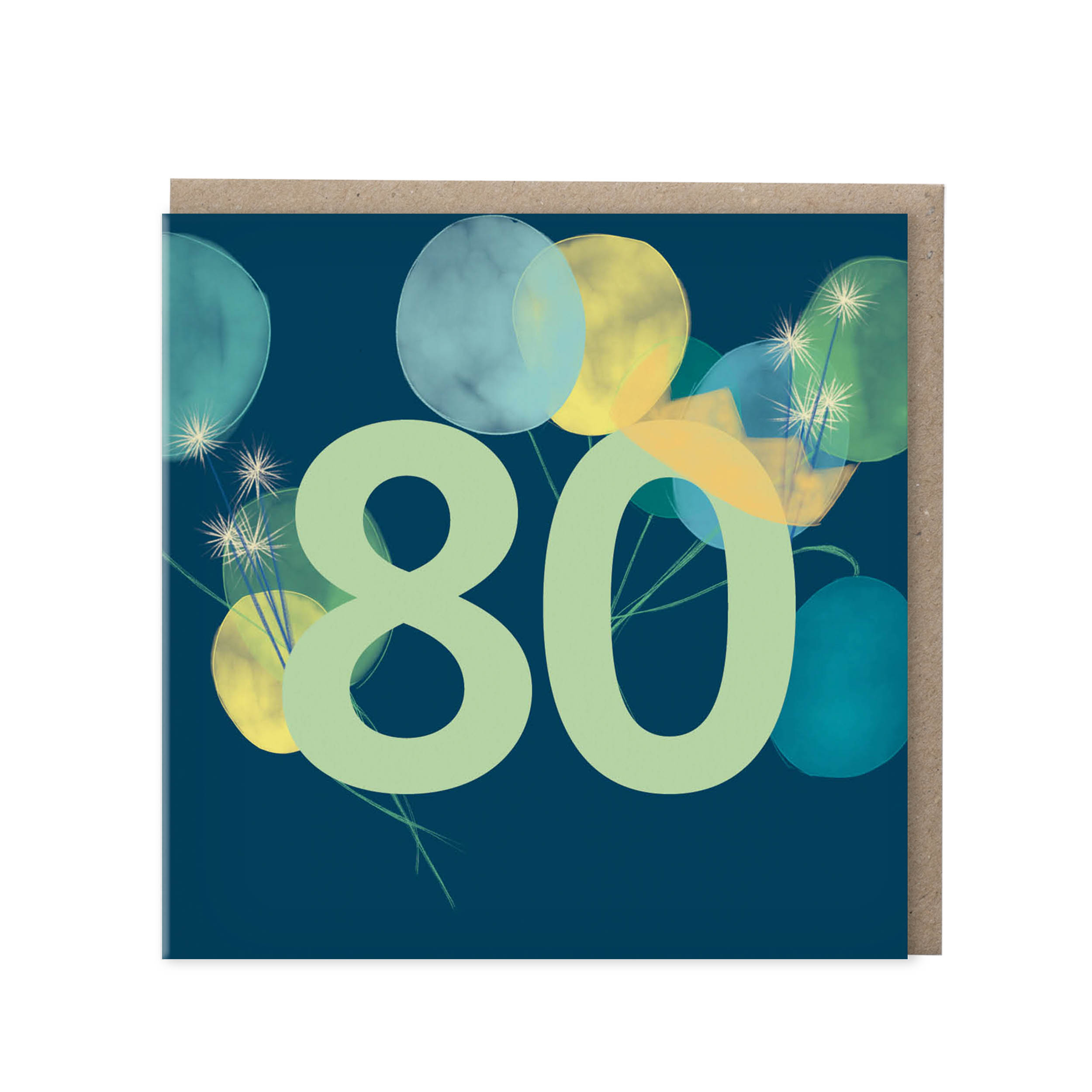 Leeftijdskaart 80 jaar – blauw | set van 5
