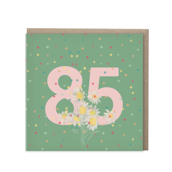Leeftijdskaart 85 jaar – groen | set van 5