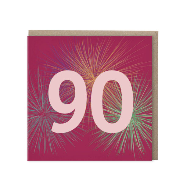 Leeftijdskaart 90 jaar – bordeaux | set van 5