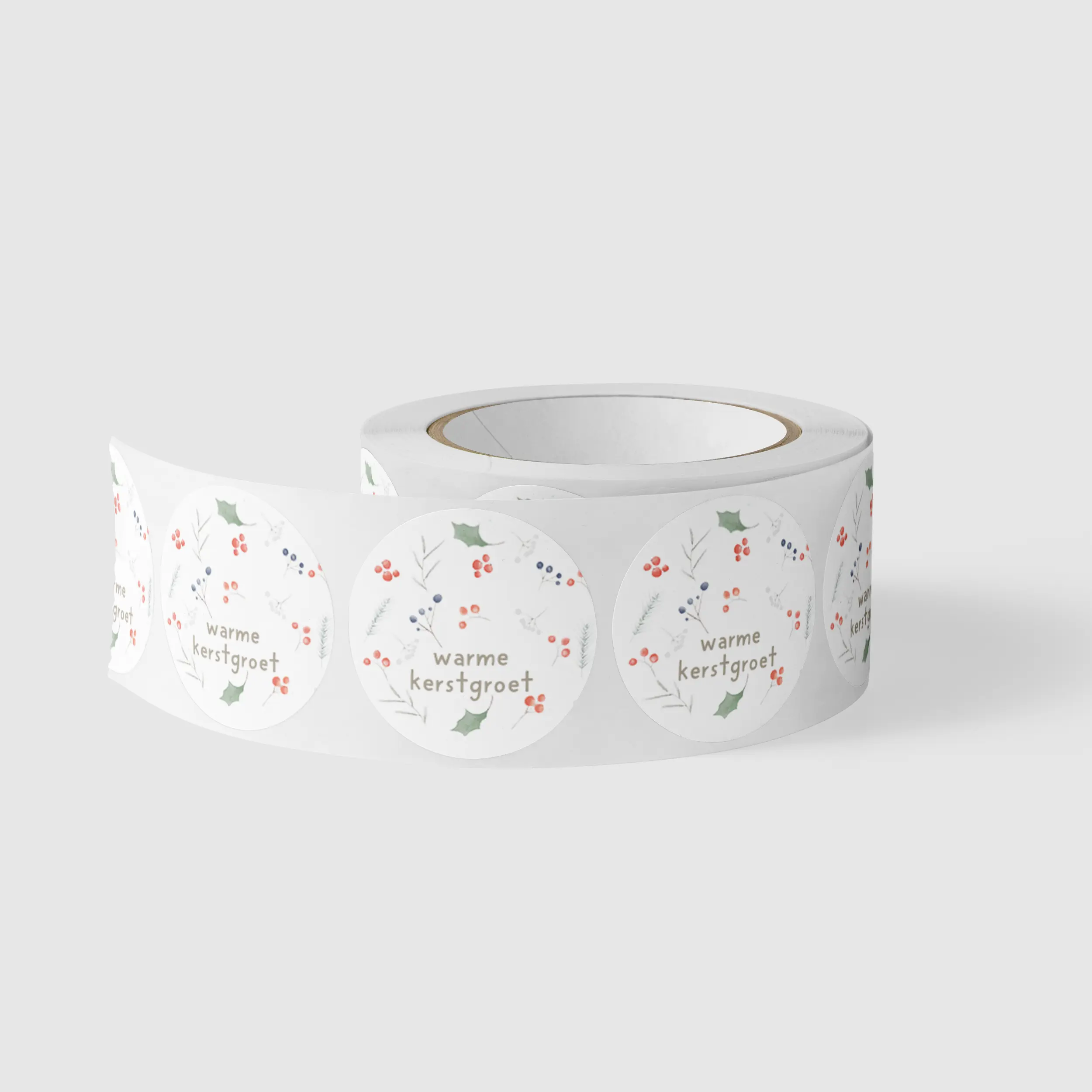 500 cadeaustickers op rol, warme kerstgroet