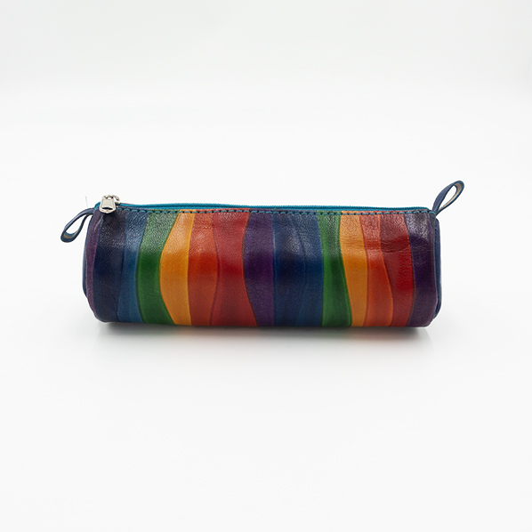 Leren etui, regenboog