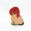 Leren honden spaarpot, beige