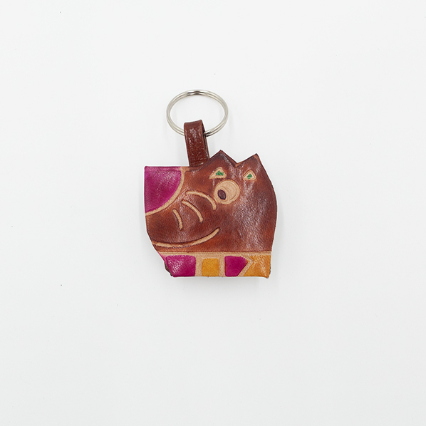 Leren portemonnee met sleutelhanger, teckel
