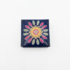 Leren portemonnee, blauw met gekleurd patroon