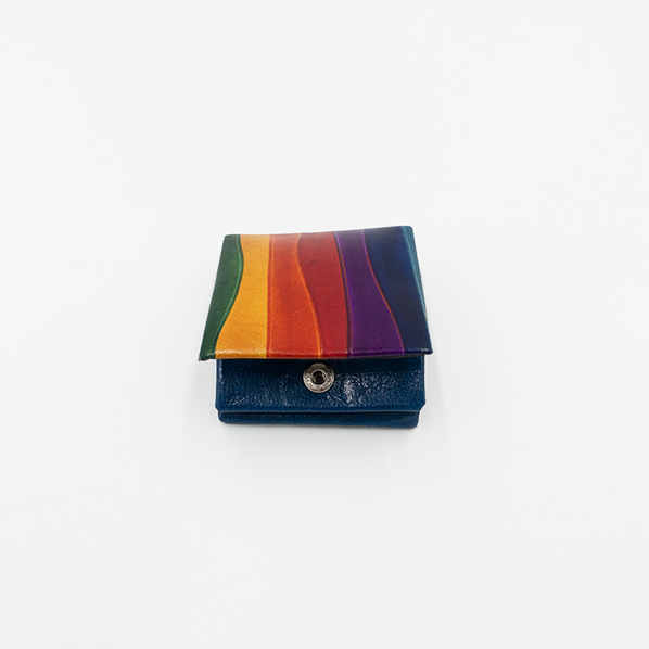 Leren portemonnee, gekleurde regenboog