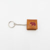 Leren portemonnee met sleutelhanger, geel met olifant