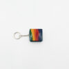 Leren portemonnee met sleutelhanger, regenboog