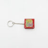 Leren portemonnee met sleutelhanger, rood met uil