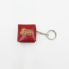 Leren portemonnee met sleutelhanger, rood met vrachtwagen