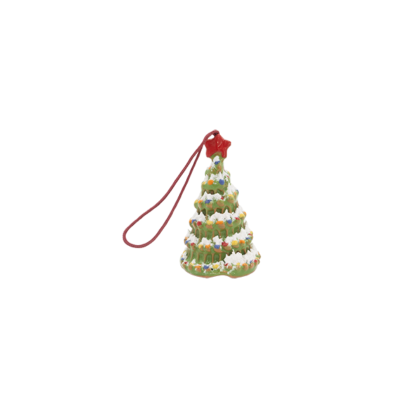 Kerstboom hanger met bel, groen