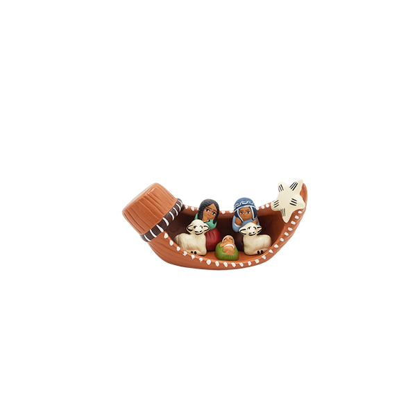 Kerststal in boot
