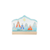 Glazen kerststal met wijzen, waxinehouder