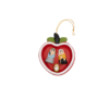 Aardewerk kerststal hanger, rood
