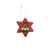 Aardewerk kerststal hanger ster, bruin