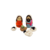 Vilten kerstgroep, blauw oranje wit