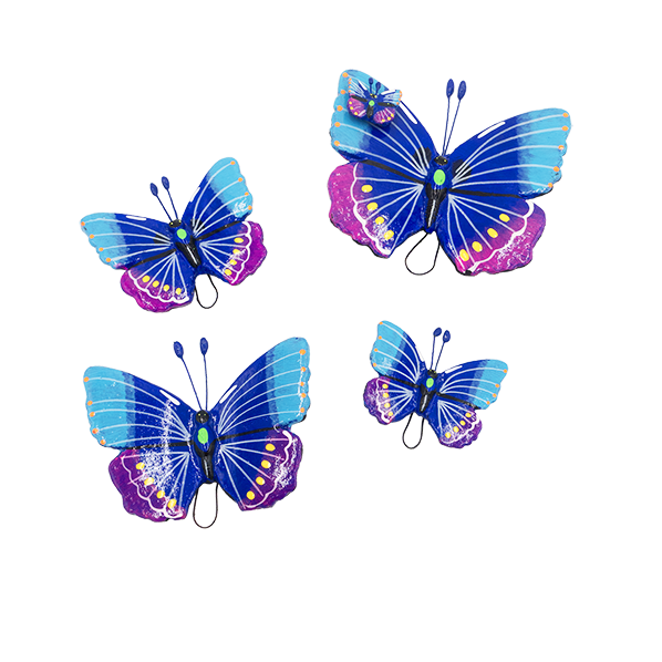 Vlinders, set van 5, blauw
