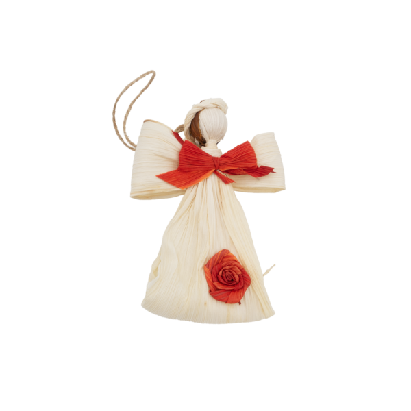 Kerstengel hanger, wit rood, Carolina Flowers