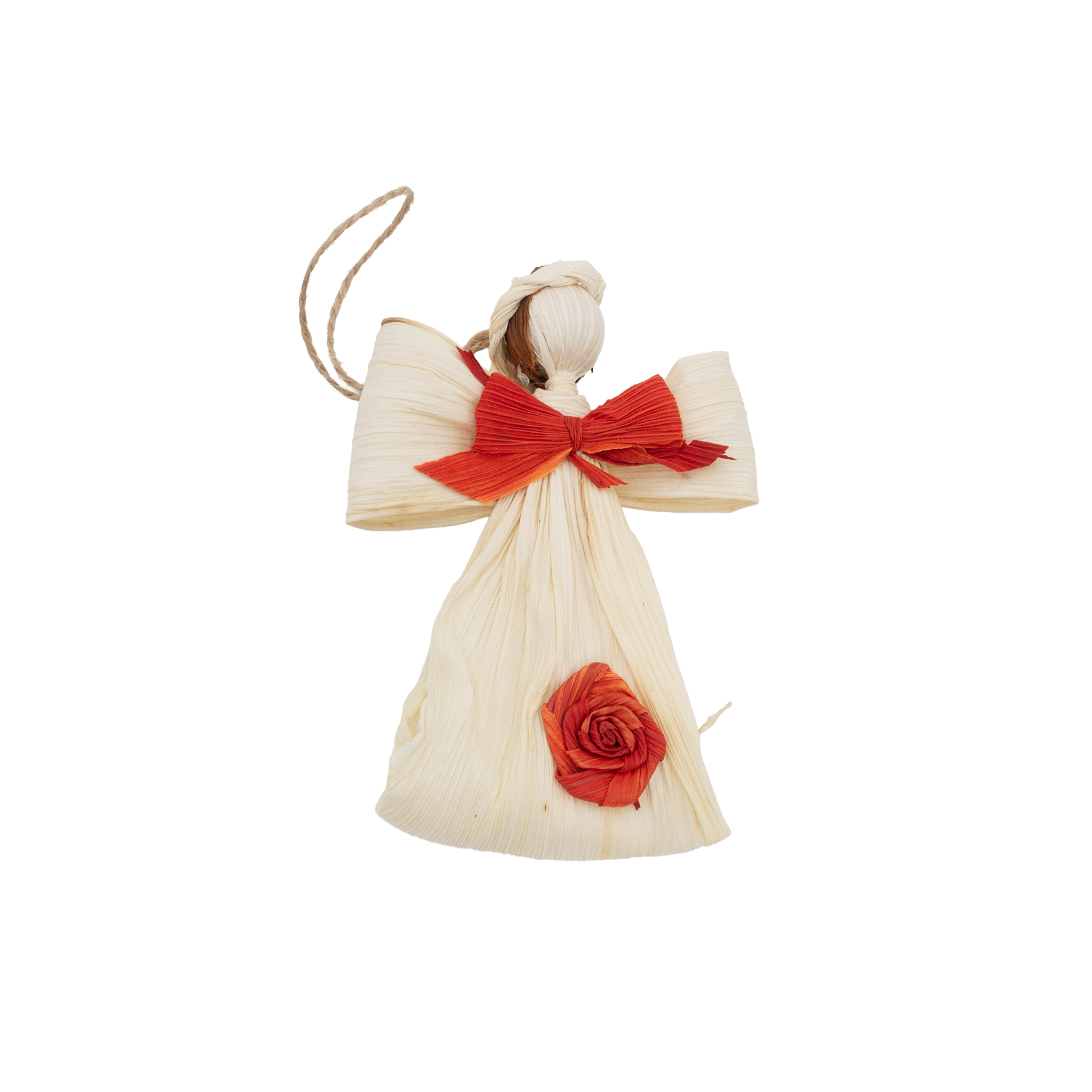 Kerstengel hanger, wit rood, Carolina Flowers