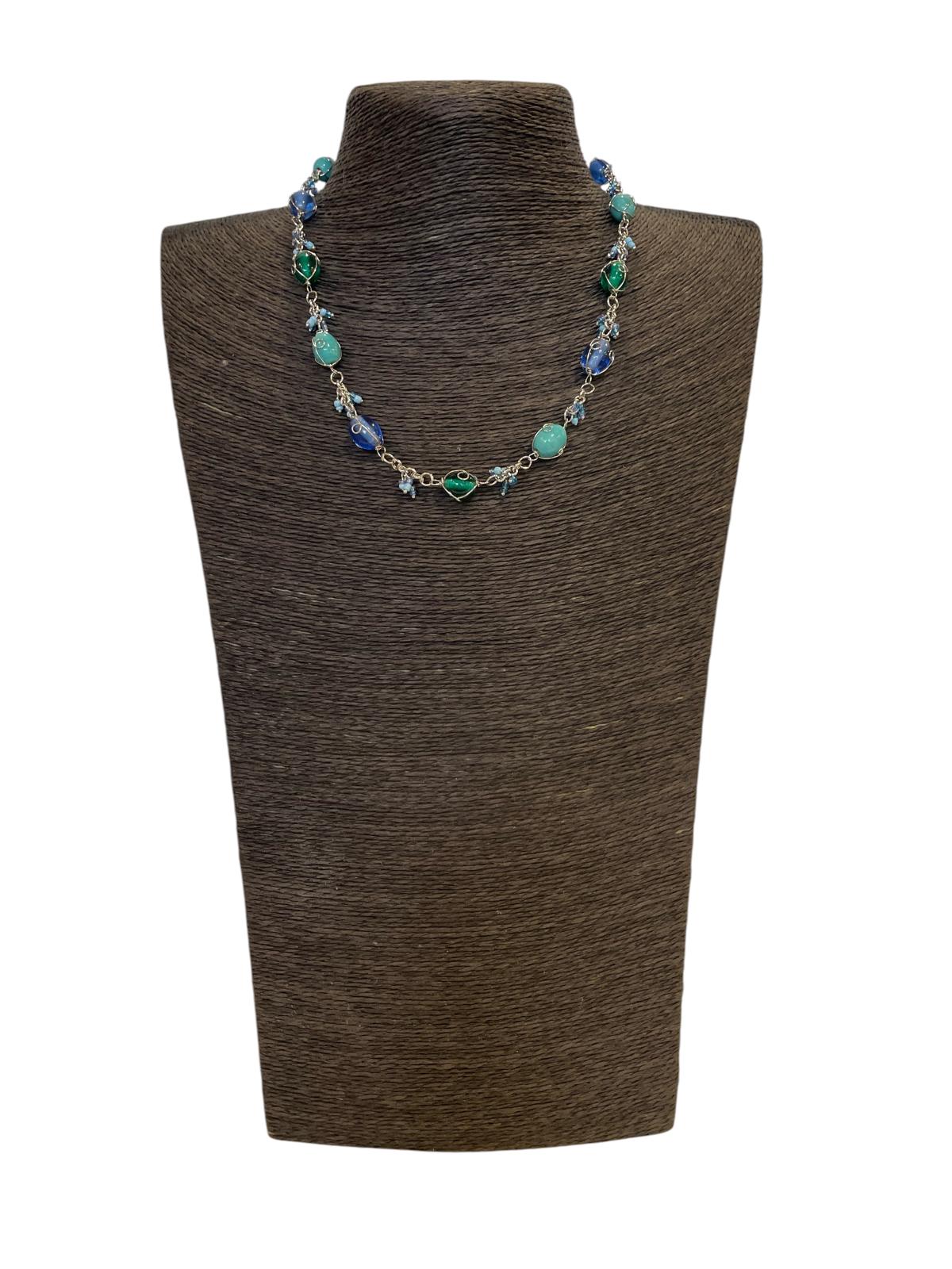 Modern L Ketting – Fairtrade Halsketting van Glas en Nikkelvrij Metaal 238 - 6