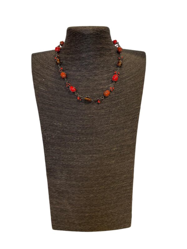 Modern L Ketting – Fairtrade Halsketting van Glas en Nikkelvrij Metaal 238 - 2
