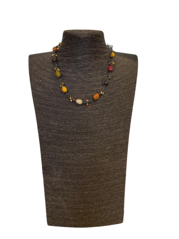Modern L Ketting – Fairtrade Halsketting van Glas en Nikkelvrij Metaal 238 - 1