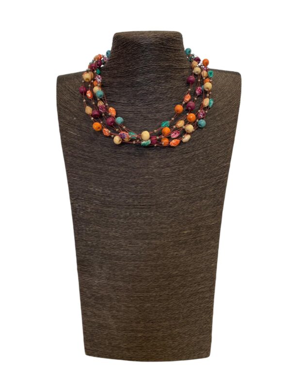 Satra Ketting – Fairtrade Halsketting van Hout, Glas en Nikkelvrij Metaal 228 - 2