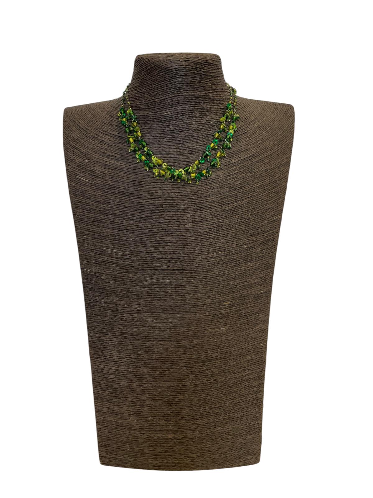CH Ketting – Fairtrade Halsketting van Glas en Pailletten 206 - 2