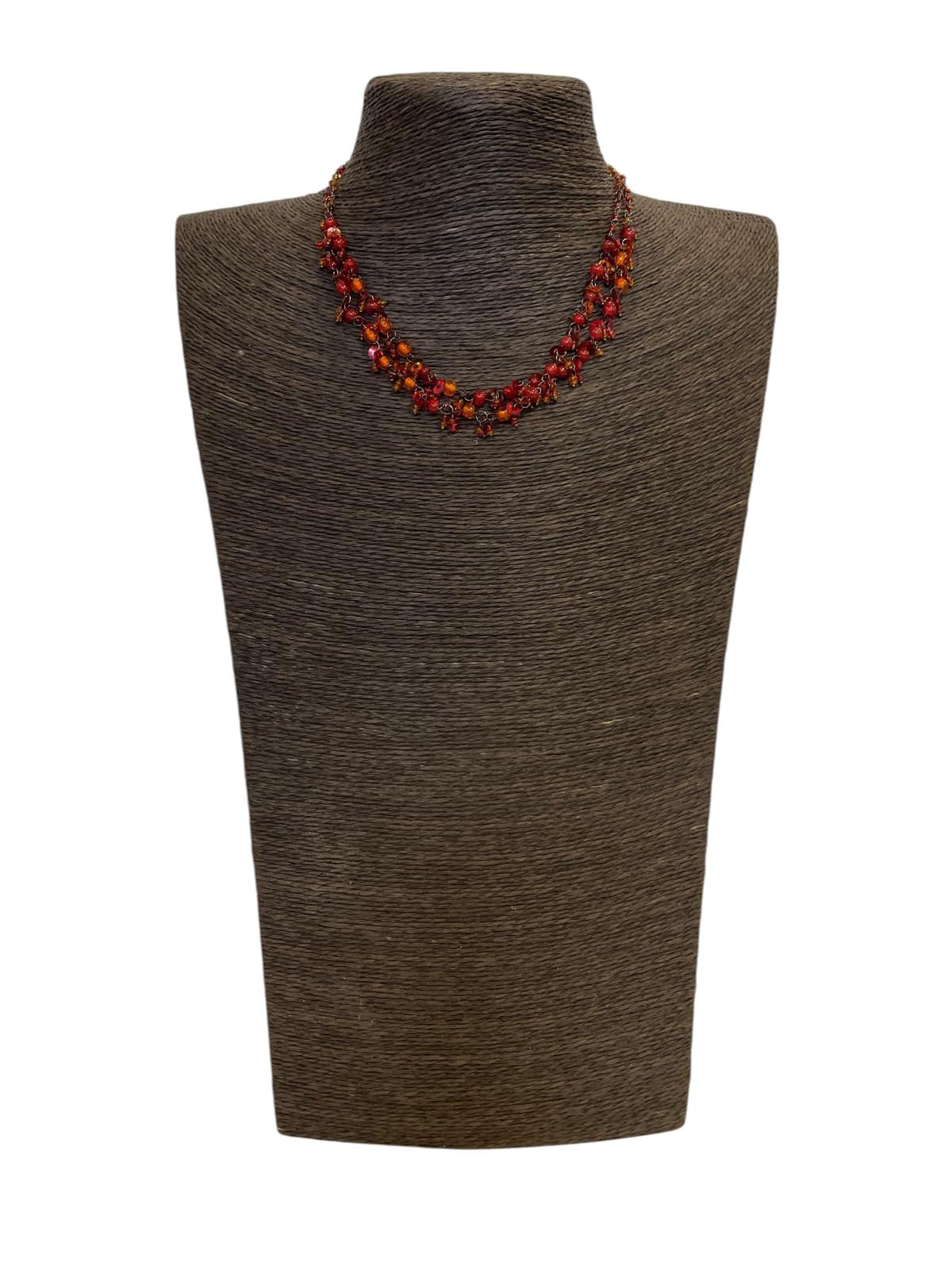 CH Ketting – Fairtrade Halsketting van Glas en Pailletten 206 - 1