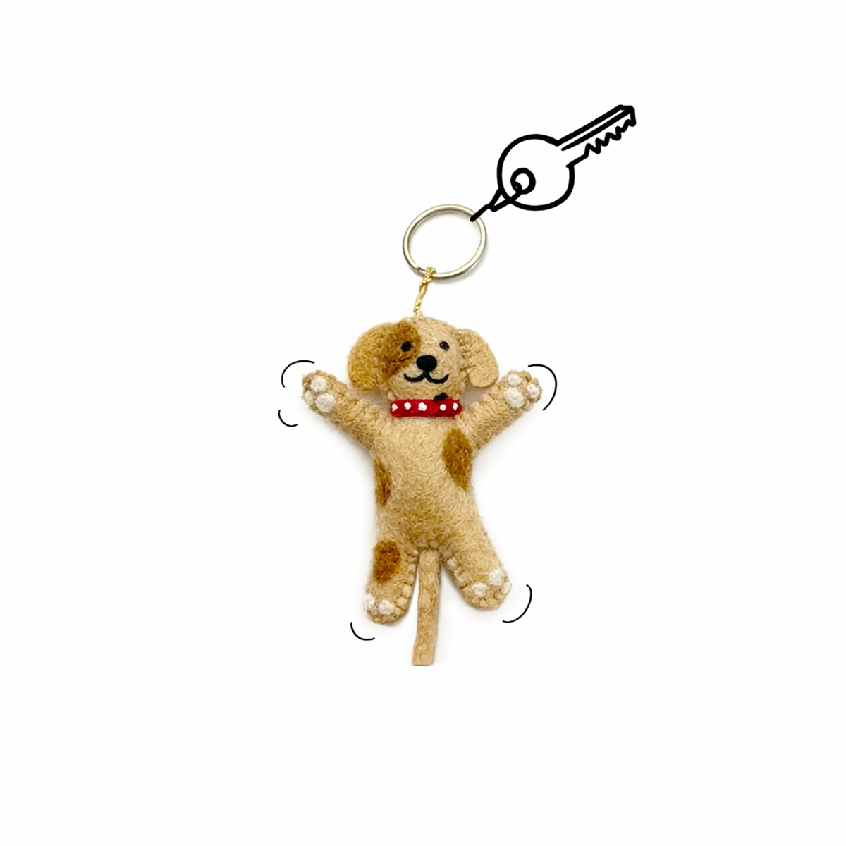 Keyring dog spotted brown (Set 3) - Afbeelding 3