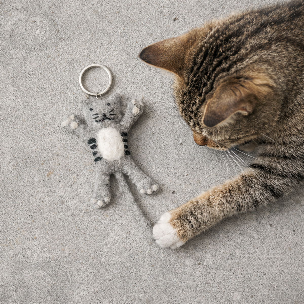 Keyring cat grey (Set 3) - Afbeelding 3